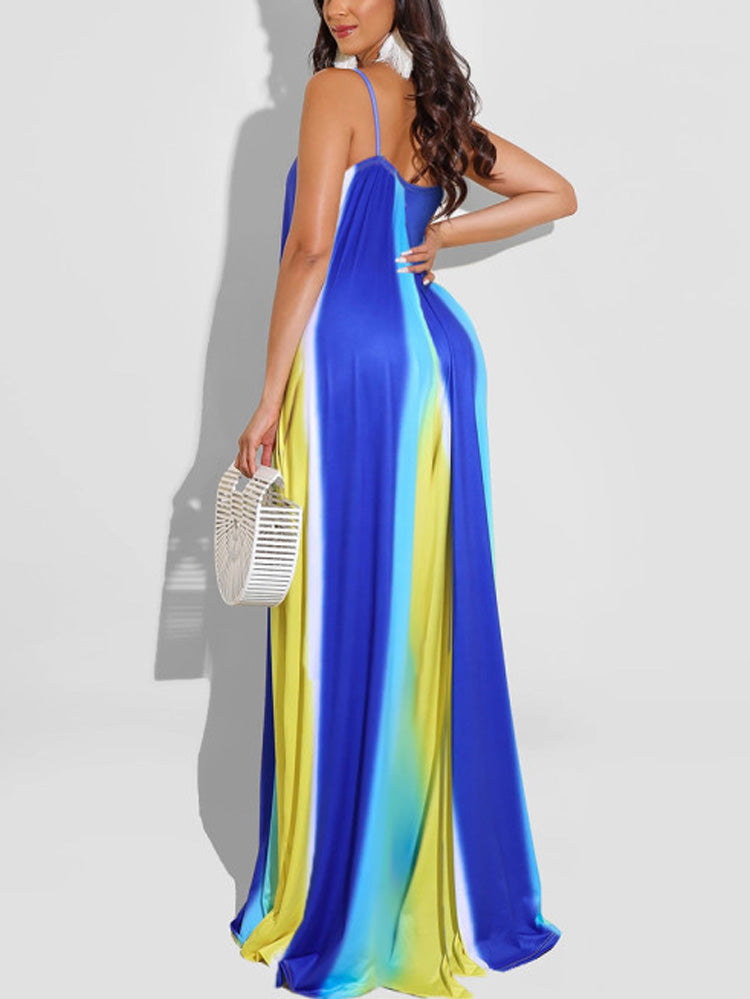 Ombre Spaghetti Strap Maxi Dress