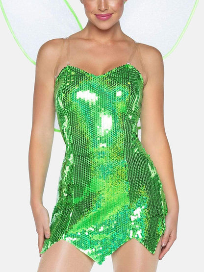 Fairy Sequin Mini Dress & Wing Set