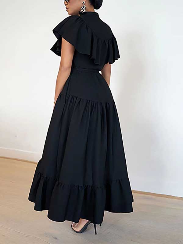 Ruffle Belt Maxi Dress