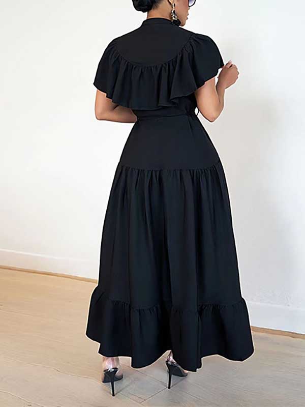 Ruffle Belt Maxi Dress