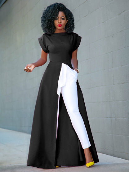 High Split Solid Maxi Dress