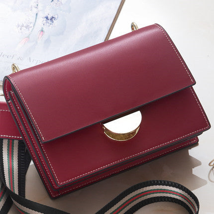 2025 summer new urban simple luggage leather goods solid color small square bag leather sewing line women's messenger bag