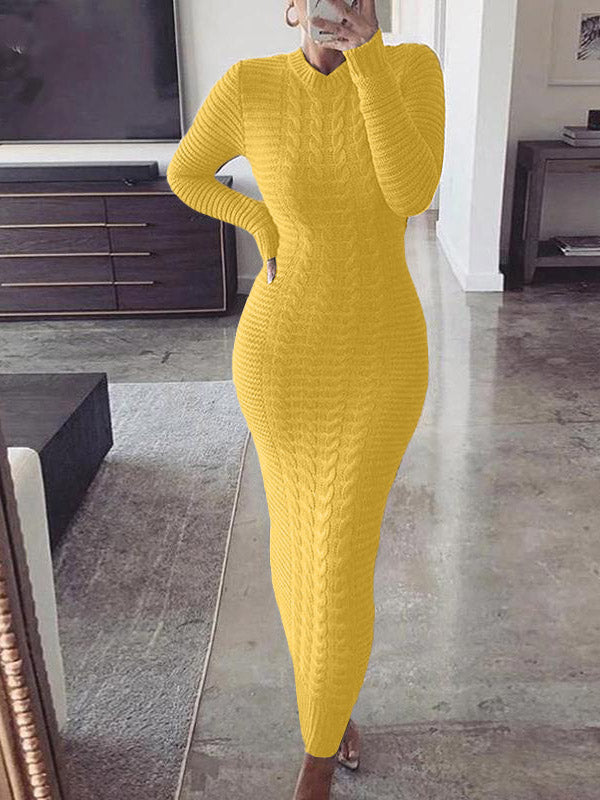 Knitted Bodycon Maxi Sweater Dress