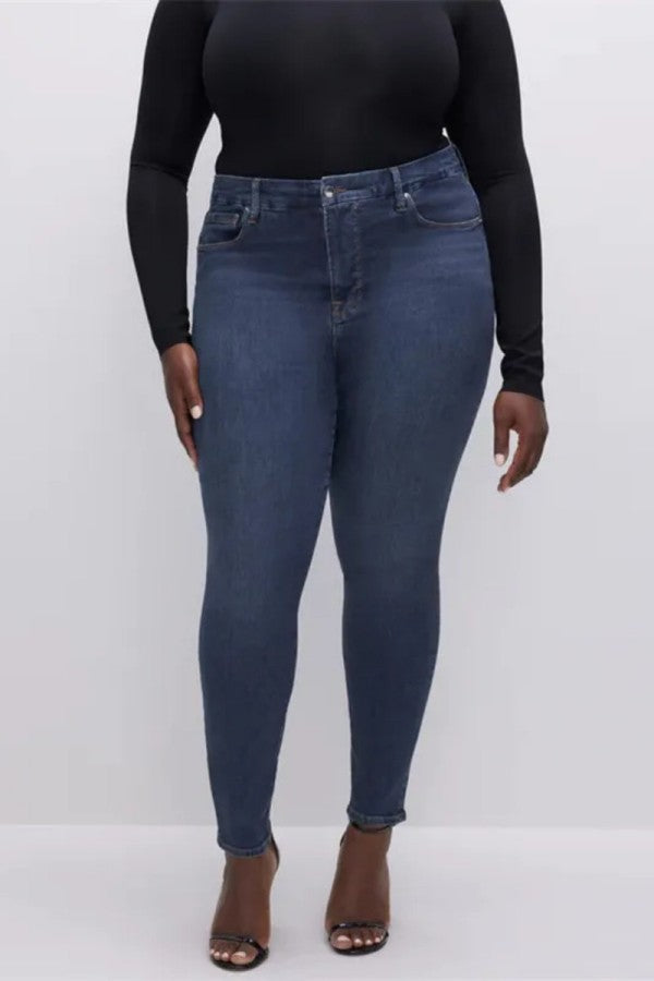 lovwvol  - Black Casual Solid Patchwork High Waist Skinny Denim Jeans