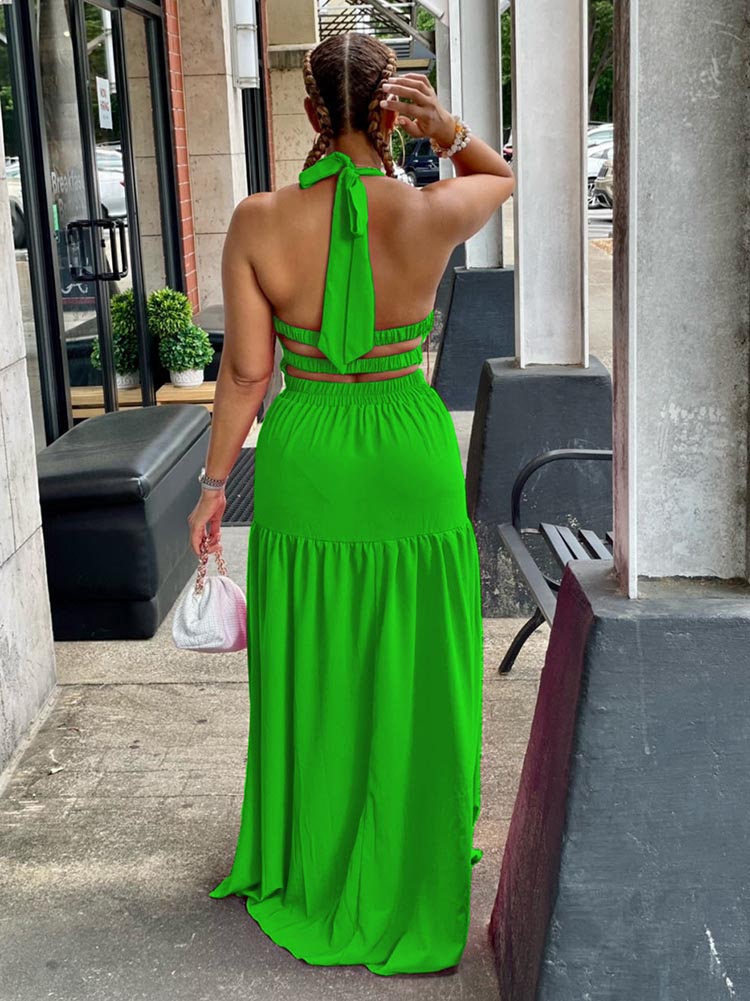 Halter Backless Maxi Dress