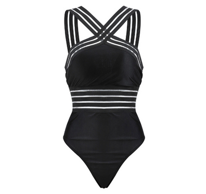 lovwvol Newest Women Swimsuits Sexy One Piece Swimwear For Lady High Neck Bandage Cross Back Swimming Suit Female Holiday Beachwear