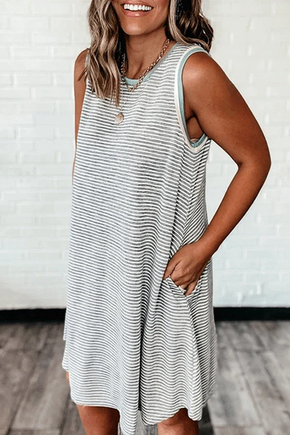 Casual Living Striped Basic O Neck A Line Dresses