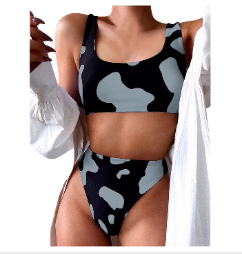 Sexy Bikini Mujer New Cow Print Swimsuit Women Two Pieces Push Up Biquini Brazilian Swimming Suit For Women Beach Swimwear