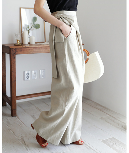 Spring Female Fashion Elegant Original Solid Color White Black Simple Loose Solid Color Wide Leg Pants for Women