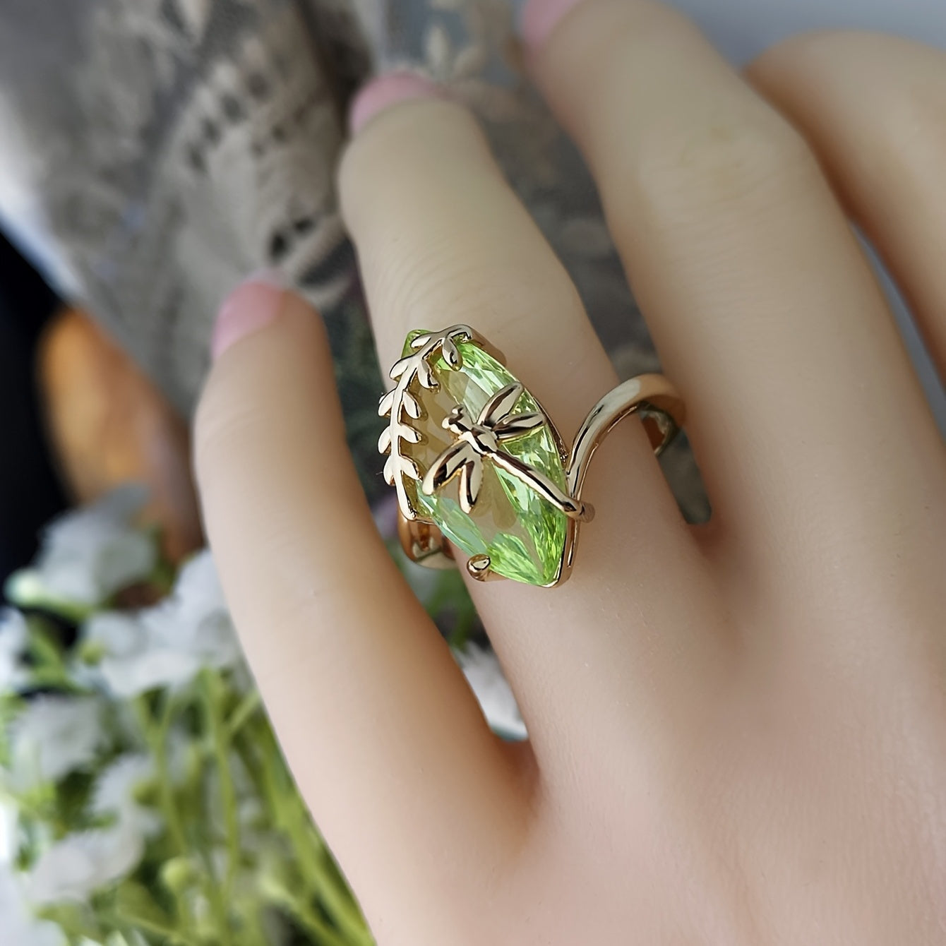 Exquisite Dainty Dragonfly Ring - Sparkling Waterish Zirconia, Hypoallergenic, Nickel-Free, Perfect Anniversary, Birthday, or Mother's Day Gift for Her, Wife, Girlfriend, or Mom