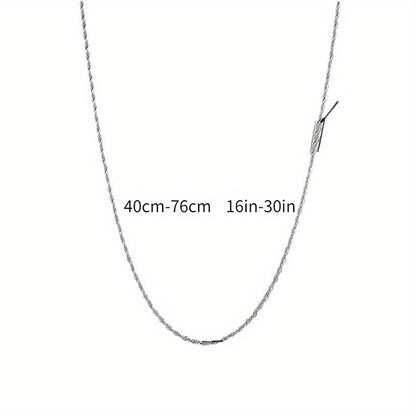 Sterling Silver Twisted Herringbone Chain Necklace - Shiny, Simple, and Chic Jewelry for Women - Everyday Fashion Accessory with Hip Hop Style and Classic Elegance