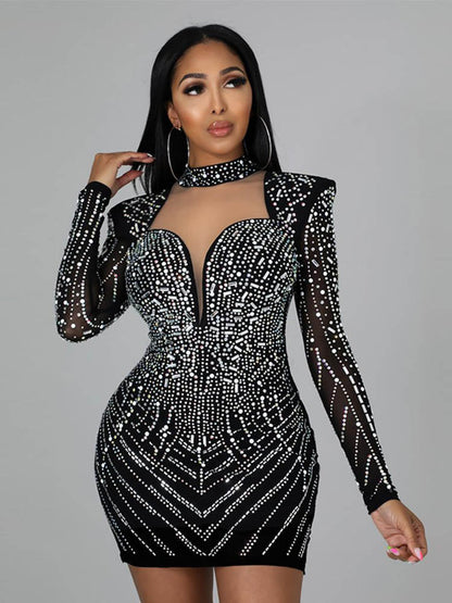 Sequin Mini Drilling Party Dress