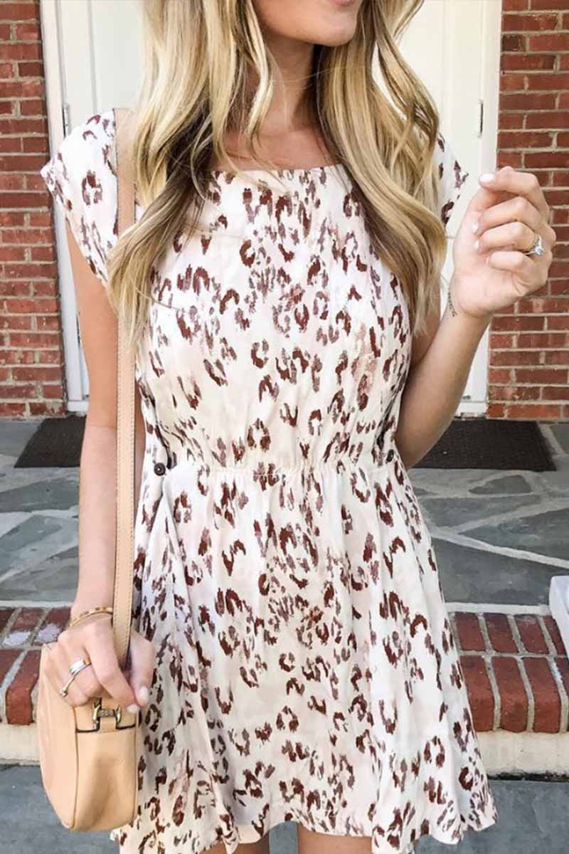 lovwvol Summer O Neck Floral Mini Dress