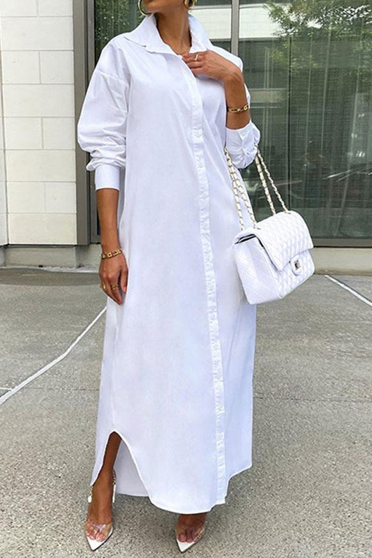 Solid Color Modern Maxi Dress