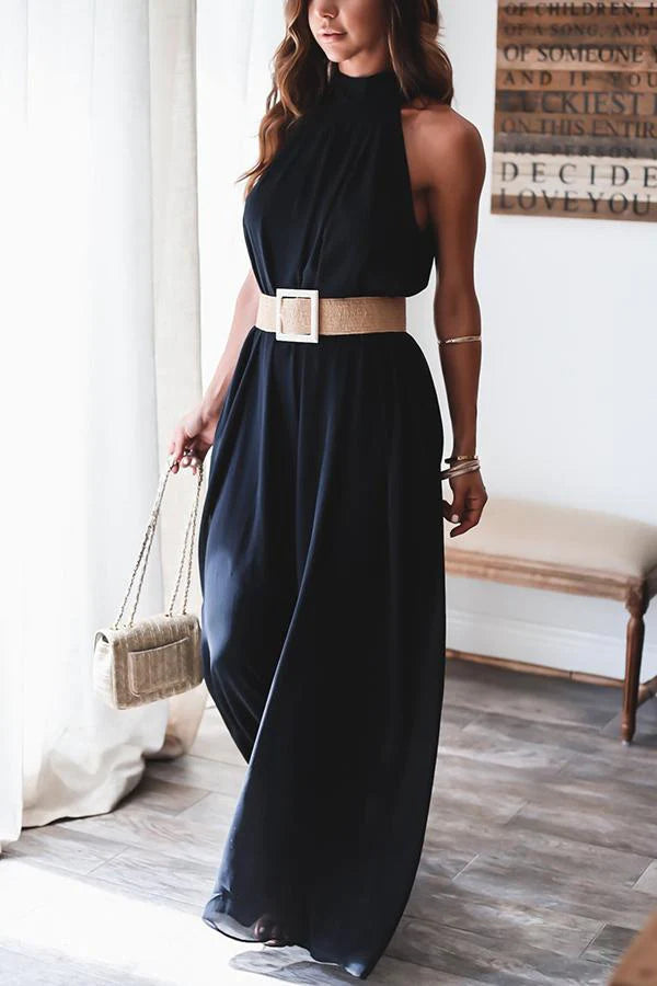 Get Obsessed Ruched Sleeveless Wide Leg Jumpsuit