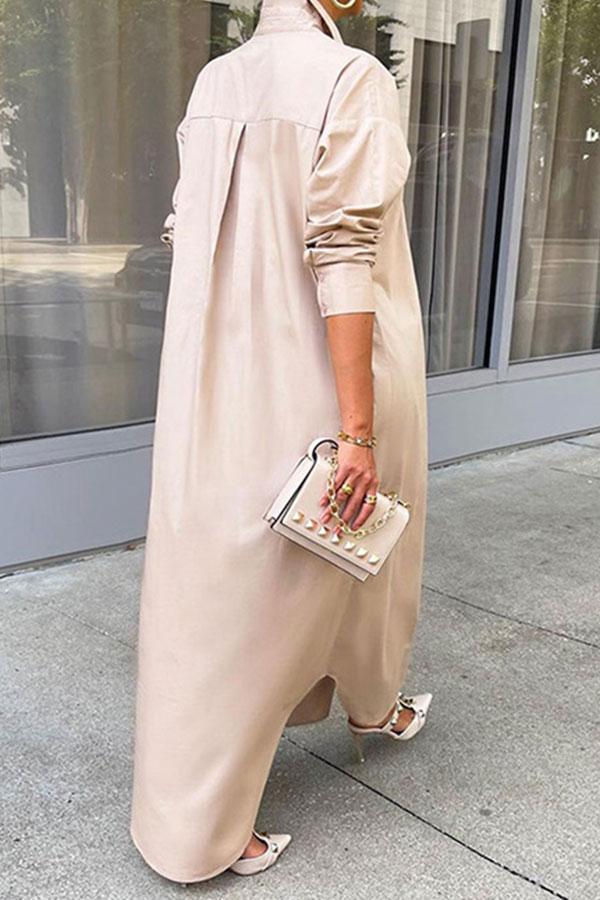 Solid Color Modern Maxi Dress