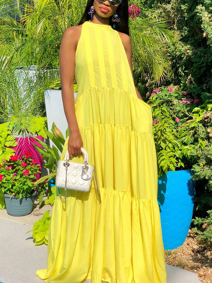 Sleeveless Ruffle Maxi Dress