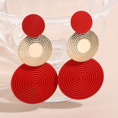 Hypnotic Trio Circle Dangle Earrings - Chic & Adjustable, Perfect for Daily Wear & Glamorous Events - Choose Your Color, Personalize Your Style!