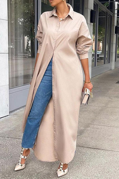 Solid Color Modern Maxi Dress