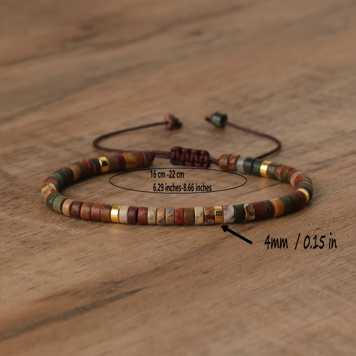 Boho-Chic Natural Stone Beaded Bracelet – Adjustable, Perfect for August Birthdays & Valentine's