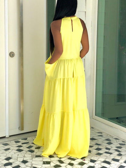 Sleeveless Ruffle Maxi Dress