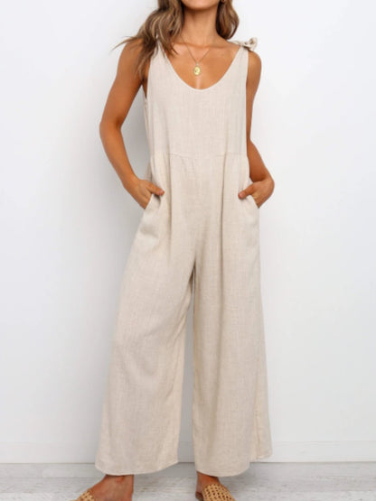 Roselinlin Casual Plus Size Sleeveless Jumpsuit Pantsuit Overalls