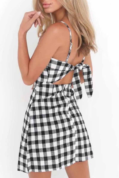 lovwvol Sexy Backless Bow Mini Dress