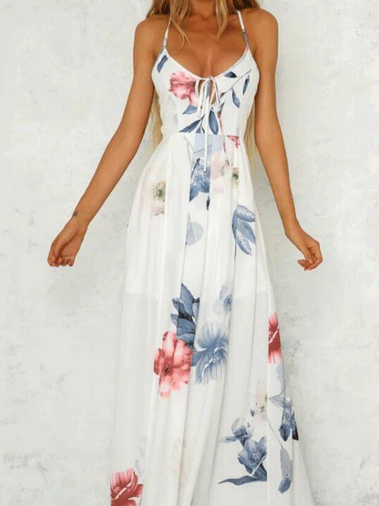 Print Spaghetti strap Maxi Dress