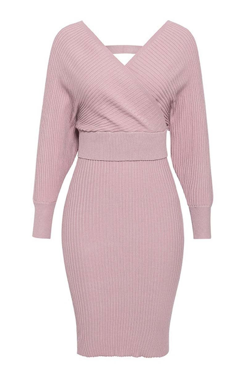 lovwvol Winter Sexy V Neck Dress