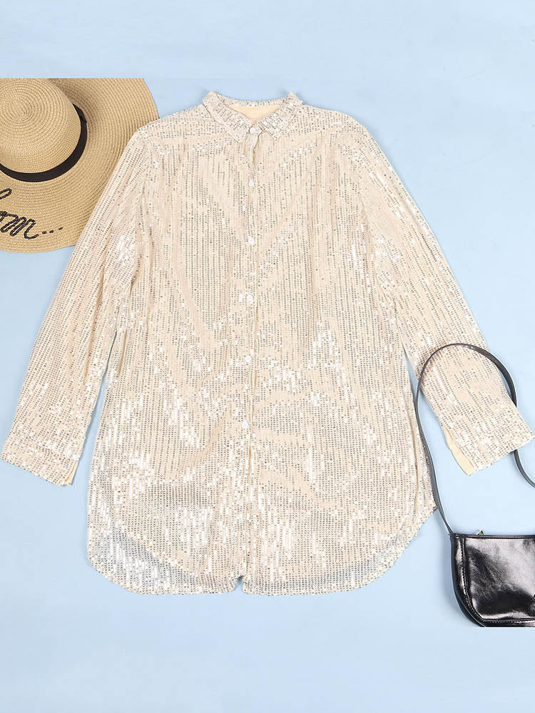 Sequin Shirt Mini Dress