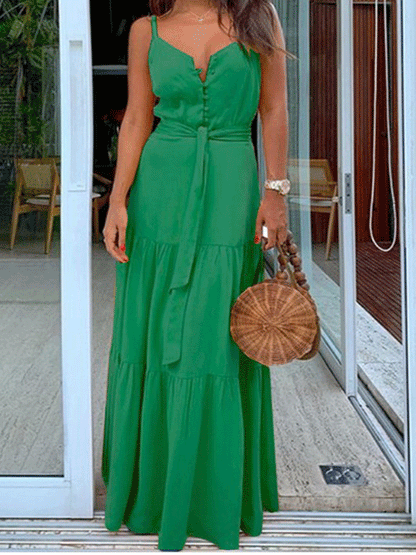 Spaghetti Strap Cake Maxi Dress