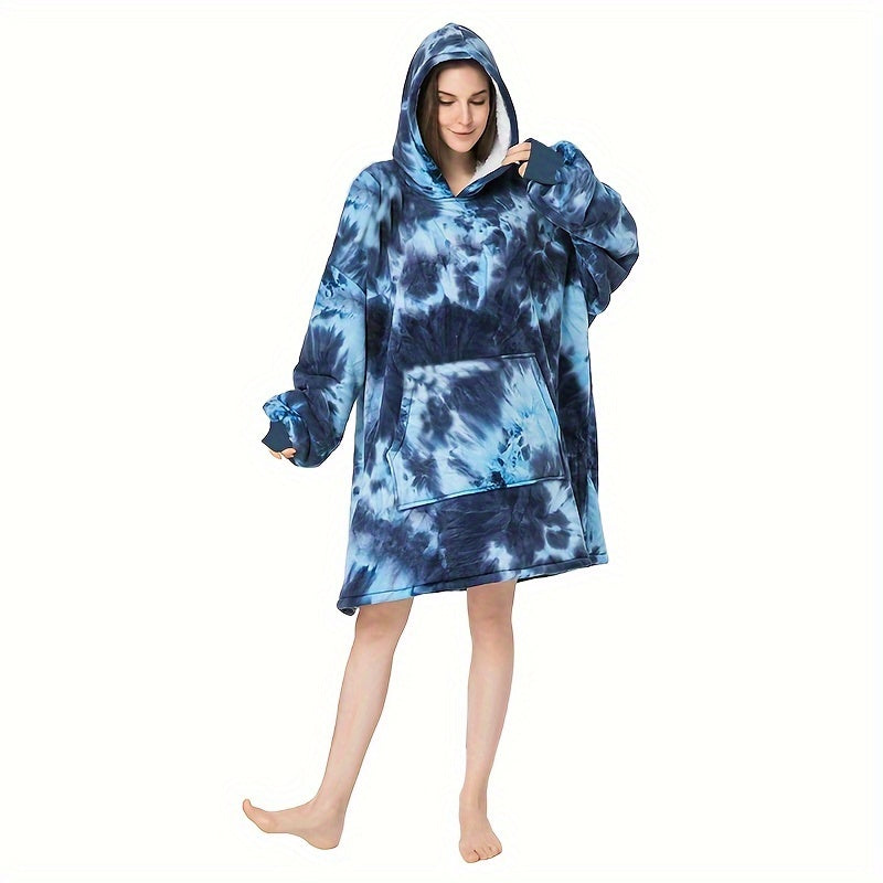 1pc Unisex Super Soft Sherpa Fleece Wearable Blanket Hoodie - Oversized & Hooded for Ultimate Comfort - Perfect Birthday Gift Idea for Mom, Women, Girlfriend or Men - Cozy Sweatshirt with Giant Pocket