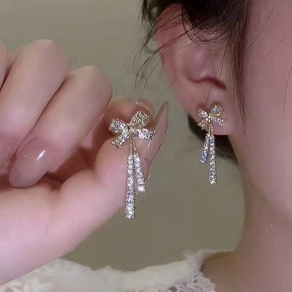 New Fashion Zircon Flower Stud Earrings For Women Korean Shiny Crystal Imitation Pearl Earring Bridal Wedding Party Jewelry