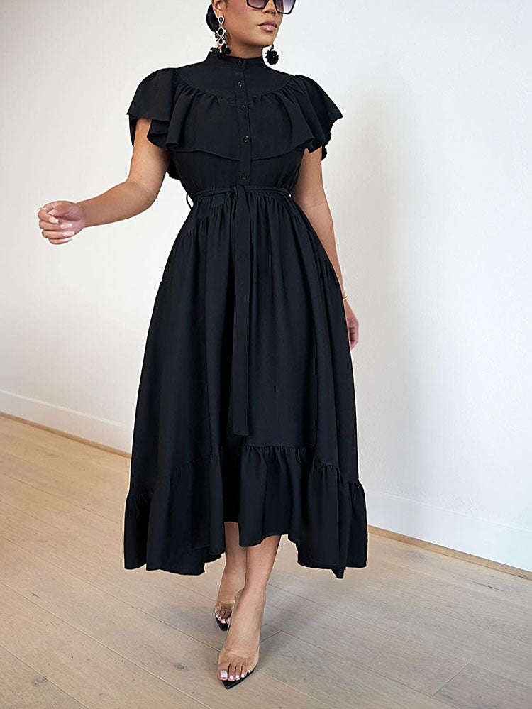 Ruffle Belt Maxi Dress