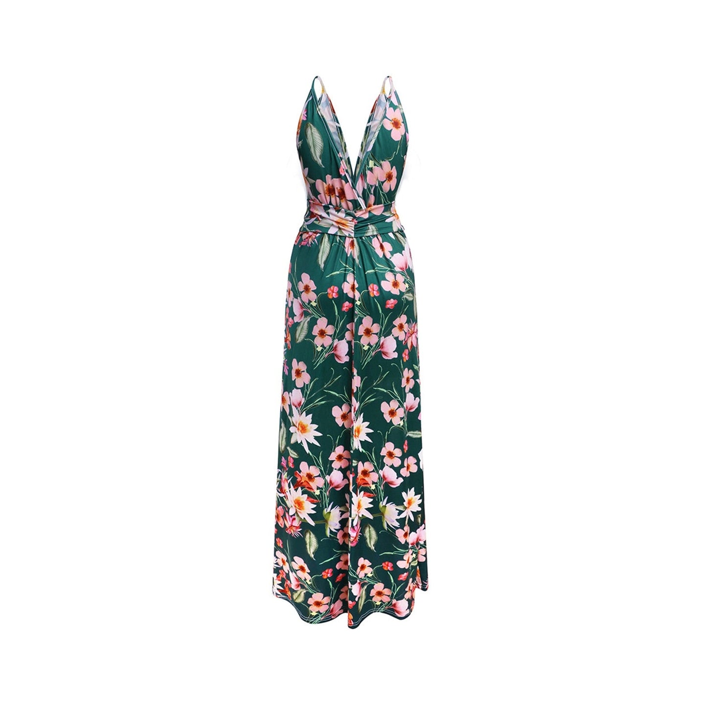 Women's Sling Floral Long Dresses arrival Summer Boho V-Neck Sleeveless  Party Beach Floarl Print  Maxi Dress Casual Sundress