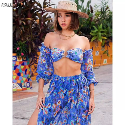 New Ruffle Bikini Retro Women Vintage Floral Push Up Bikinis Set High Waist Padded Biquini Swimwear Swimsuit Bathing Suit