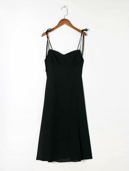 Elegant Split women Dresses Sexy Elastic vestidos Vintage Adjust spaghetti strap women long dress