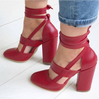 Women Pumps Plus Size 35-43 Women Heels Chaussures Femme Gladiator Summer High Heels For Party Wedding Shoes Women Thick Heels