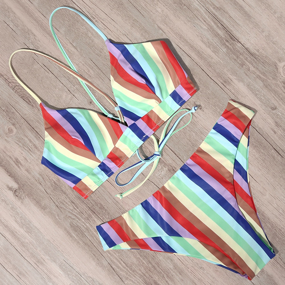 Women Swimsuit Push Up Swimsuit Print Bikini Sets Swimming Suit Tye Die Bathing Suit Solid Bikini Swimwear Women