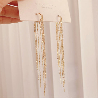 Women Long Tassel Earrings Korean Sweet Butterfly Rhinestone Earring Elegant Geometric Hanging Earring Jewelry New