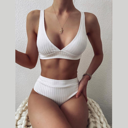 Sexy Bikini Swimwear Women Special Fabric Swimsuit Biquini Two Pieces Beachwear Push Up Swimsuit Women High Waist Bikini