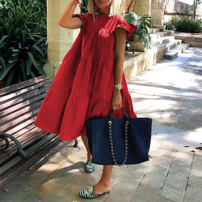 Summer Dress Women Summer Sundress Holiay Vintage Ruffled Party Dresses Casual Vestidos Femme Robe Plus Size Robe