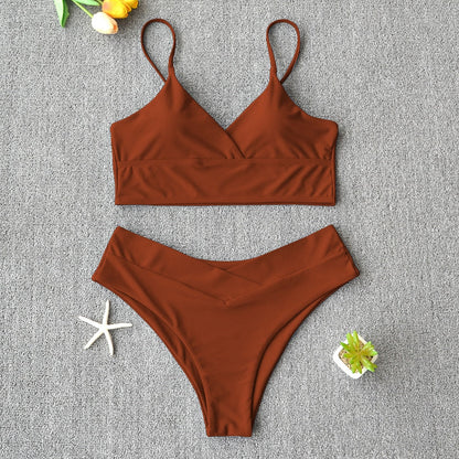 Sexy Solid Swimsuit Women Bikini Push Up Swimwear Vest Bikini Set Brazilian Bathing Suit Two Piece Swim Suit Female