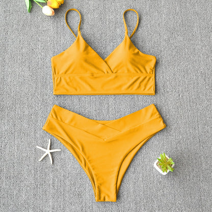 Sexy Solid Swimsuit Women Bikini Push Up Swimwear Vest Bikini Set Brazilian Bathing Suit Two Piece Swim Suit Female