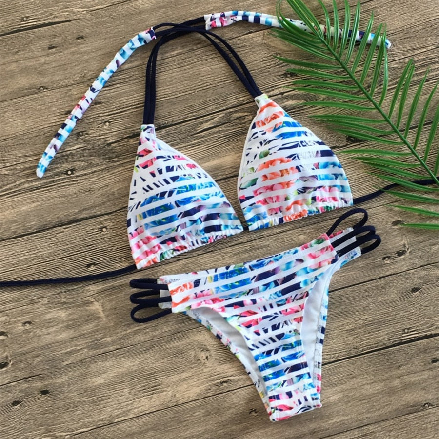 Floral print bikinis new swimwear women swimsuit beach bathing suit maillot de bain femme biquini sexy brazilian bikini set