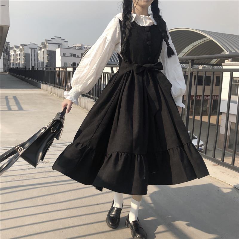 Sleeveless Dress Women New Ulzzang College Style Summer Sweet Ruffles Girls Long Dresses High Waist Kawaii Bowknot Plus Size 4XL