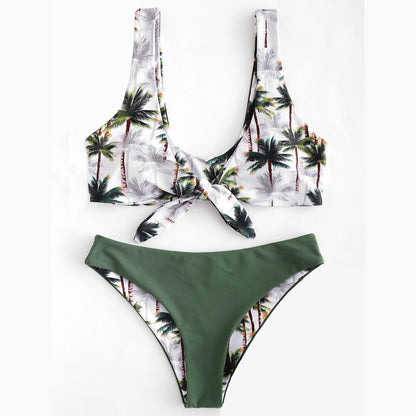 Sunflower Printed Bikini Set Sexy  Swimwear Women Mujer Push Up Padded Biquini Bathers Bandage Bathing Suit Swimsuit Bikini