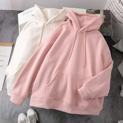 Winter Sweatshirt Women Movement White Tops Hooded Plus Velvet Thick Zipper Up Hoodie Casual Oversized Black Gray Woman Clothes