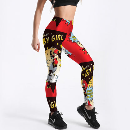 Qickitout 12% Spandex Fashion Cartoon Ice Cream God Horse Skull Digital Printed Legging Womens Star Stretch Pants