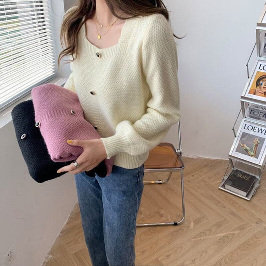 lovwvol lovwvol Korean Solid color Purple Loose Sweaters Women Autumn Winter Vintage loose Pullovers Harajuku Knitted Streetwear Outerwear Tops